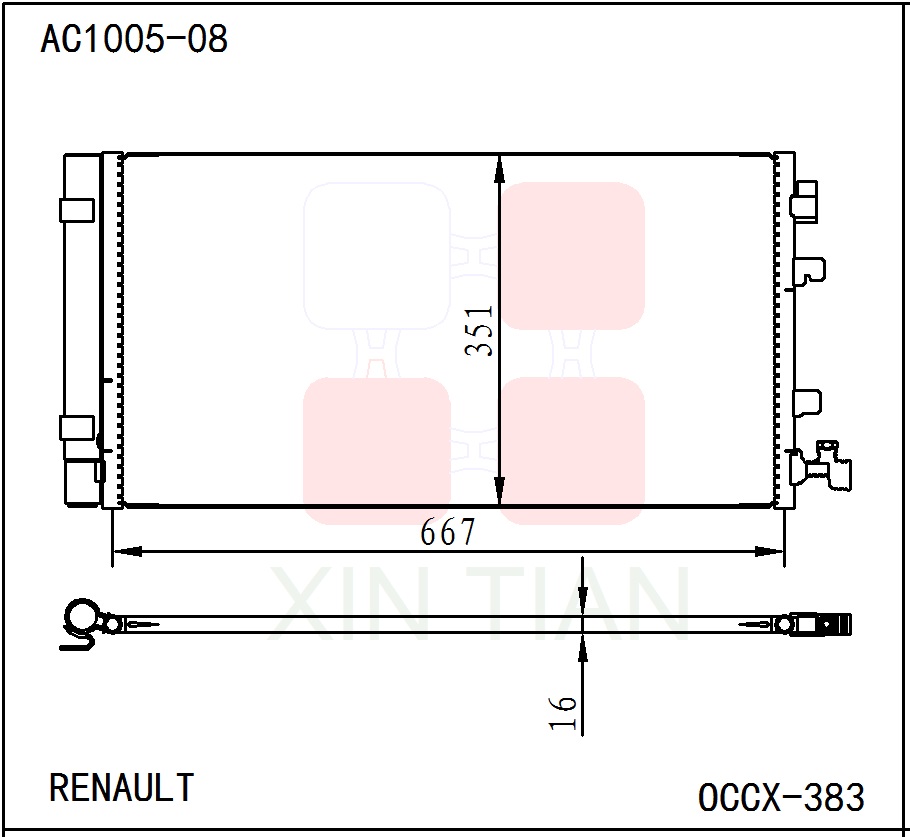 AC1005-08 欧系 雷诺冷凝器 AC Condenser for RENAULT OCCX-383